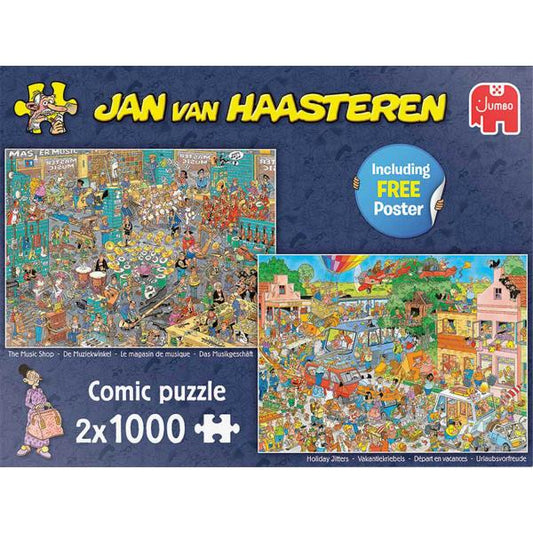 JAN van HAASTEREN Le magasin de musique / Départ en vacances JUMBO Casse-tête 1000 morceaux