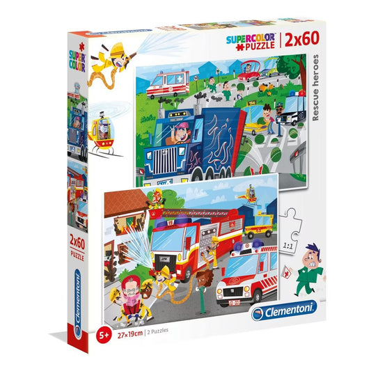 Rescue heroes Supercolor Clementoni 21602 Casse-têtes  2 x 60 morceaux
