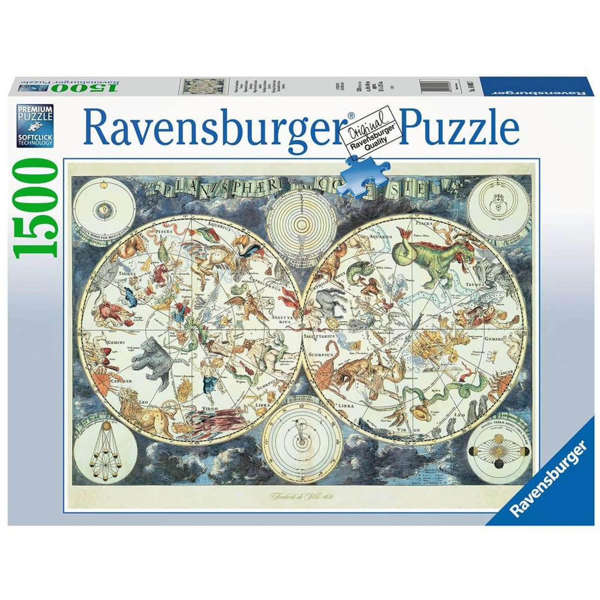 Mappemonde des animaux fantastiques Ravensburger 160037 Casse-tête 1500 morceaux
