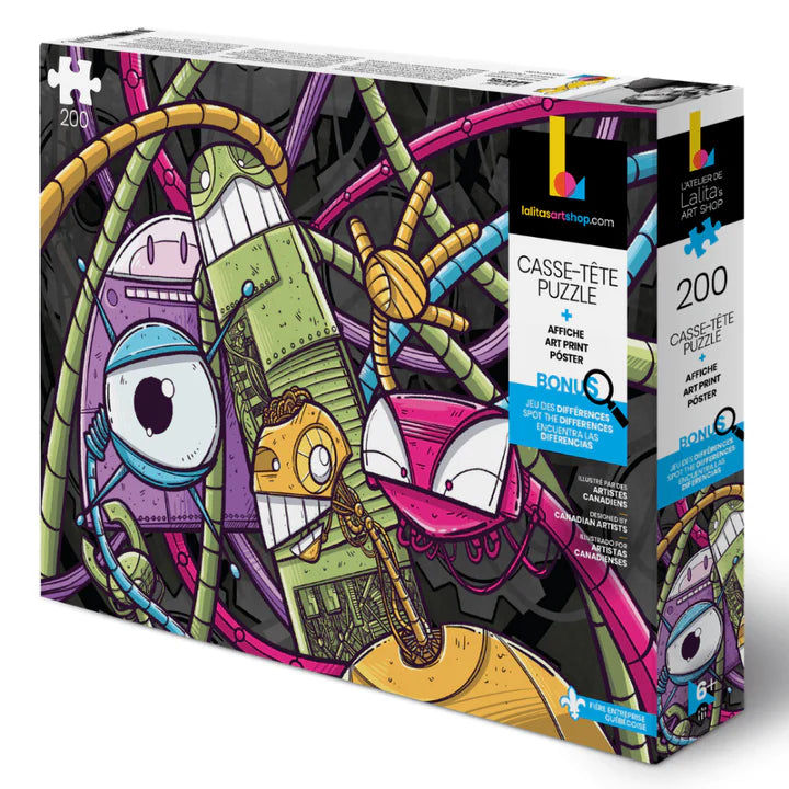 MARTEL, André: Puzzle Friendly Robots for boys and girls Casse-tête 200 morceaux
